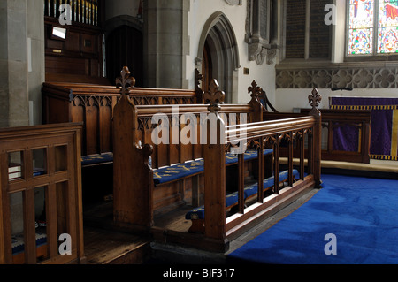 Choir stalls in St. Peter`s Church, Barford, Warwickshire, England, UK Stock Photo